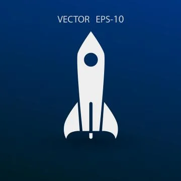 Flat  icon of rocket. vector illustration Stock Illustration