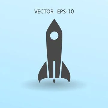 Flat  icon of rocket. vector illustration Stock Illustration