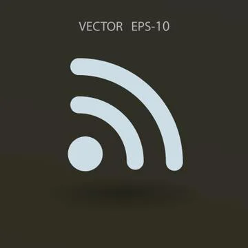Flat icon of rss. vector illustration Stock Illustration