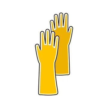 Flat icon of rubber glove Stock Illustration