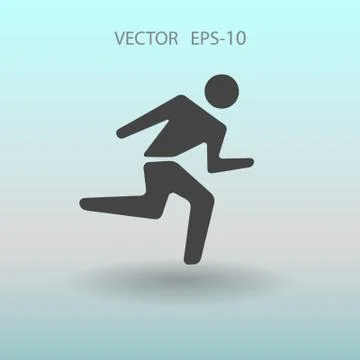 Flat icon of running man. vector illustration Stock Illustration
