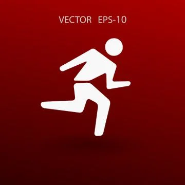 Flat icon of running man. vector illustration Stock Illustration