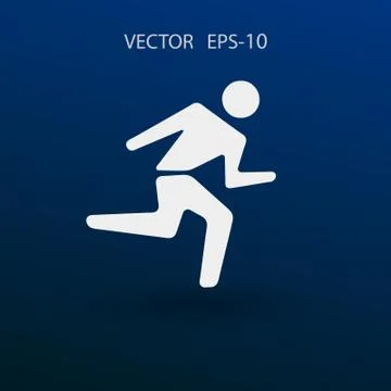 Flat icon of running man. vector illustration Stock Illustration