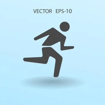 Flat icon of running man. vector illustration Stock Illustration