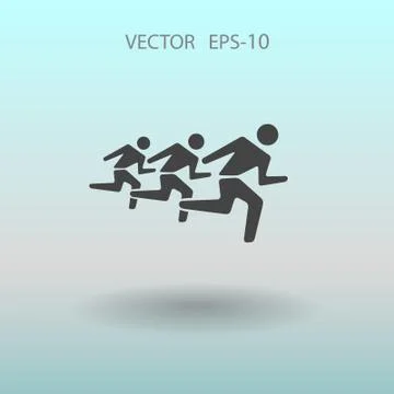 Flat icon of running mans. vector illustration 스톡 일러스트
