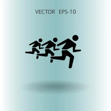 Flat icon of running mans. vector illustration Stock Illustration