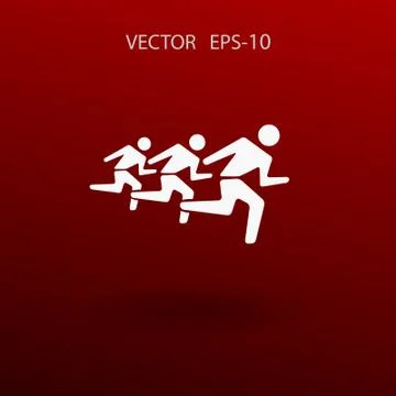 Flat icon of running mans. vector illustration Stock Illustration