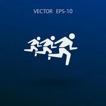 Flat icon of running mans. vector illustration Illustrazione stock