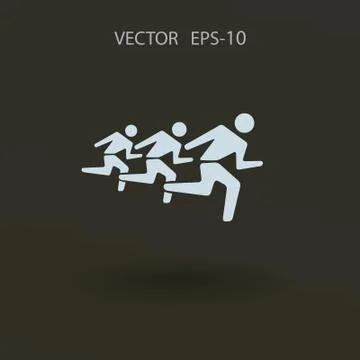 Flat icon of running mans. vector illustration Stock Illustration