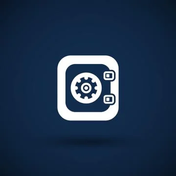 Flat icon safe lock finance bank security protection safety Stock Illustration