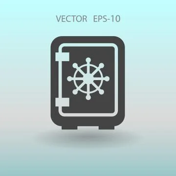 Flat icon of safe. vector illustration Stock Illustration