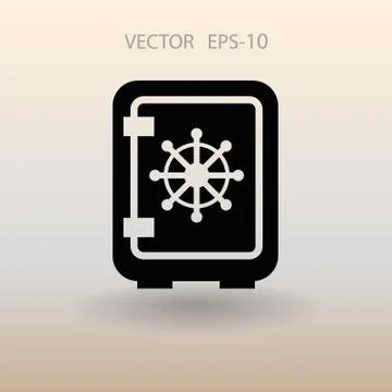 Flat icon of safe. vector illustration Stock Illustration