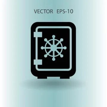 Flat icon of safe. vector illustration Ilustração Stock
