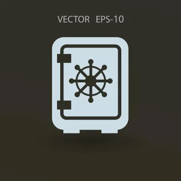 Flat icon of safe. vector illustration Stock Illustration