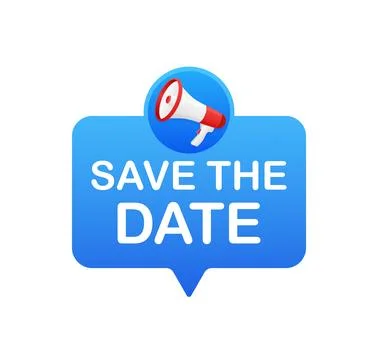 Flat icon with save the date on white background. Vector flat illustration Иллюстрация