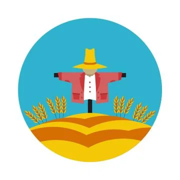 Flat icon Scarecrow Stock Illustration