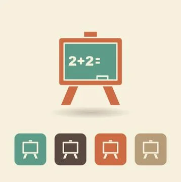 Flat icon of a school Board Stock Illustration