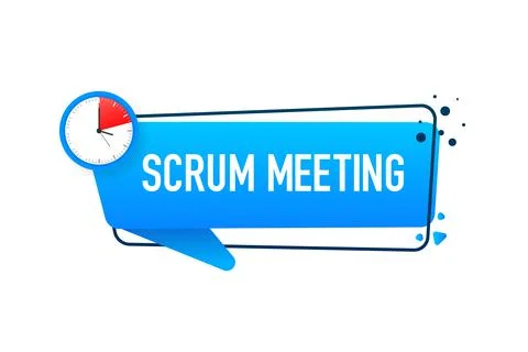 Flat icon with scrum meeting. Project development illustration. Vector icon Stock Illustration
