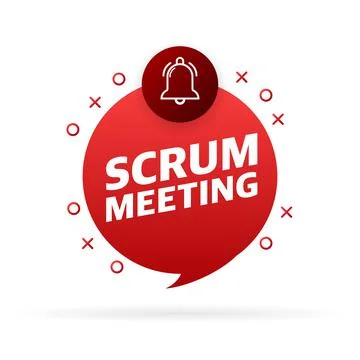 Flat icon with scrum meeting. Project development illustration. Vector icon Stock Illustration