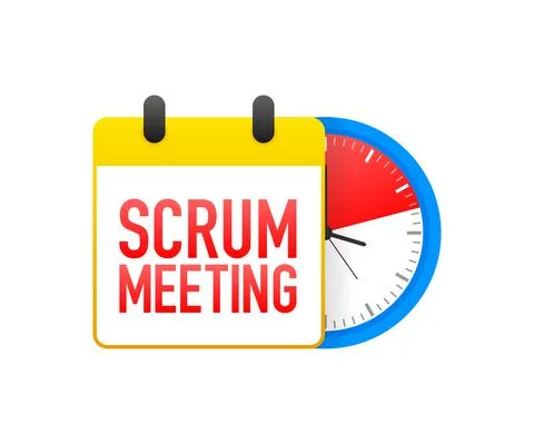 Flat icon with scrum meeting. Project development illustration. Vector icon イラスト素材