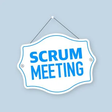 Flat icon with scrum meeting. Project development illustration. Vector icon 스톡 일러스트