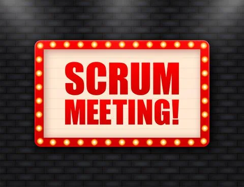 Flat icon with scrum meeting. Project development illustration. Vector icon Stock Illustration