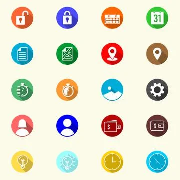 Flat icon set Stock Illustration