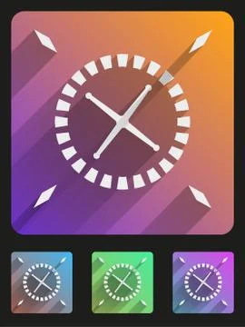 Flat icon set roulette casino Illustrazione stock