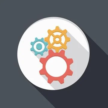 Flat icon with a shadow, symbol settings Stock Illustration