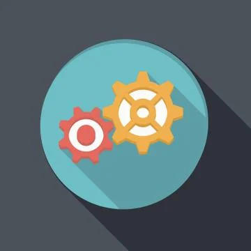 Flat icon with a shadow, symbol settings Stock Illustration