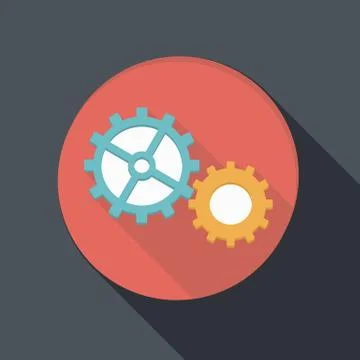 Flat icon with a shadow, symbol settings Stock Illustration