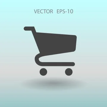 Flat icon of shopping chart. vector illustration Stock Illustration