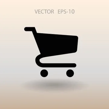 Flat icon of shopping chart. vector illustration Stock Illustration