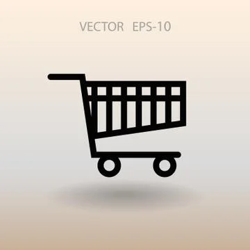 Flat icon of shopping chart. vector illustration Stock Illustration