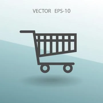 Flat icon of shopping chart. vector illustration Stock Illustration