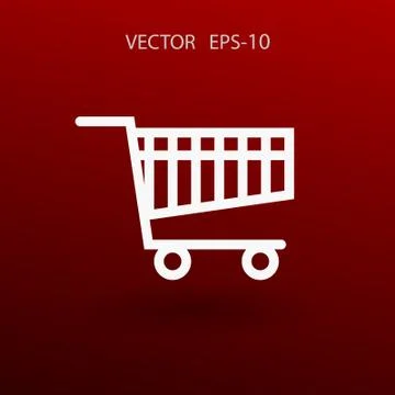 Flat icon of shopping chart. vector illustration Stock Illustration