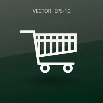 Flat icon of shopping chart. vector illustration Illustrazione stock