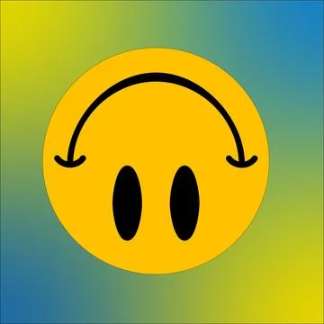 Flat icon is showing yellow circle rotating with black arrow and twin ovals, Stock Illustration