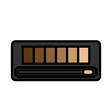 Flat icon is a simple glamorous cosmetics rectangular powder box with a mirro Stock Illustration