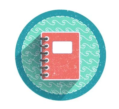 Flat icon with a small notebook Stock Illustration
