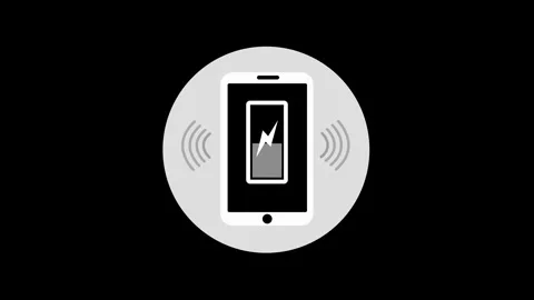 Flat icon smartphone low battery charging icon animation Stock Footage 335101735