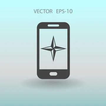 Flat icon of smartphone. vector illustration Stock Illustration