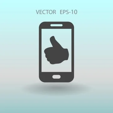 Flat icon of smartphone. vector illustration Stock Illustration