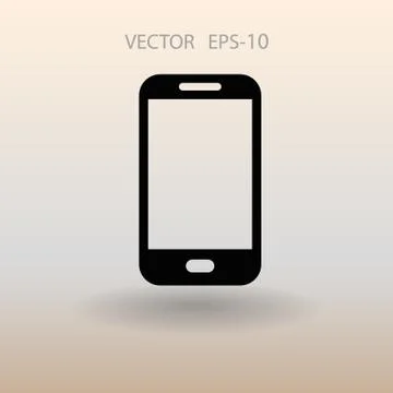 Flat icon of smartphone. vector illustration Stock Illustration
