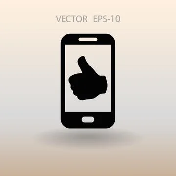 Flat icon of smartphone. vector illustration Stock Illustration