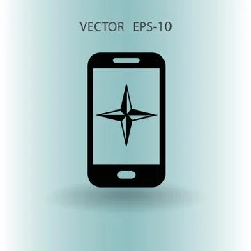 Flat icon of smartphone. vector illustration Stock Illustration