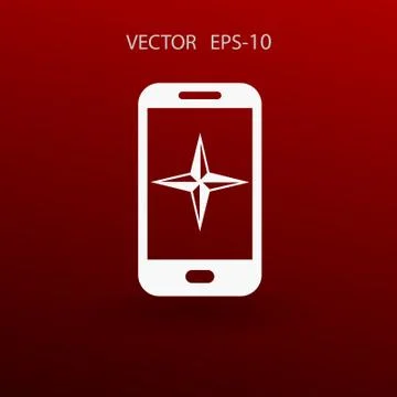 Flat icon of smartphone. vector illustration Stock Illustration