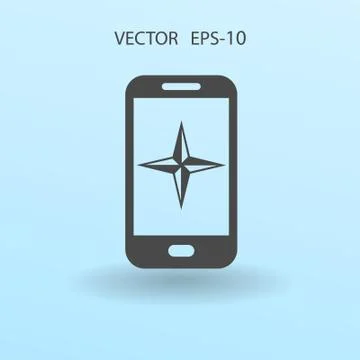 Flat icon of smartphone. vector illustration Stock Illustration