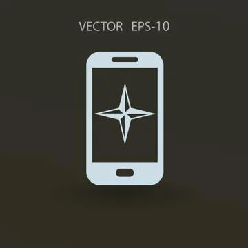 Flat icon of smartphone. vector illustration Stock Illustration