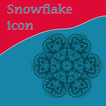 Flat icon snowflake-like vector design. Hand-made christmas element for party Stock Illustration